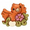 Formella media con scritta "Love" e uccellino arancione