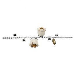 Bracciale placcato in oro con fiore "Non ti scordar di me " - Amore indimenticabile