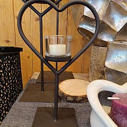 Portacandele Cuore con Stelo Piccolo in Ferro