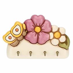 Appendichiavi con 4 ganci fiore di malva