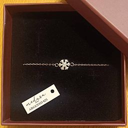 Bracciale con Fiocco di Neve in Argento rodiato e Zirconi